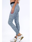 Light blue sports leggings with patterns MR11513 - Online store - Boutique